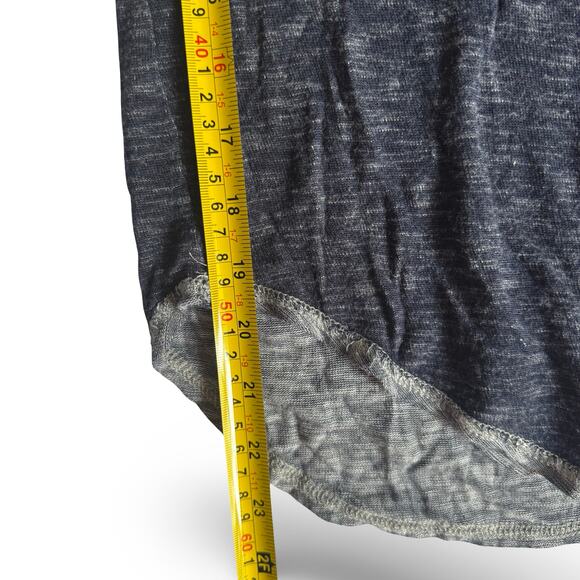 BKE Women’s XL Slub Knit Henley Long Sleeve Top Navy Blue V Neck Rayon - Picture 5 of 7